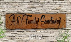 Large Personalised Oak House Name Sign, Custom Engraved Outdoor Wooden Plaque