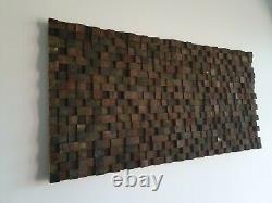 Large Wooden Wall Art Handmade Great condition. Wood Block Art