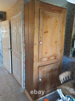 Large wooden Pantry Larder Storage Cupboard, Victorian, pine, vintage, farmhouse