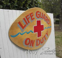 Lifeguard on Duty Sign hand painted wake board wooden beach surfing decor