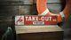 Lobster Take-Out Here Sign Rustic Hand Made Vintage Wooden Sign