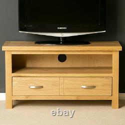 London Oak TV Unit Stand Light Solid Wood Small Television Wooden Media Cabinet