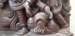 Lord Krishna Hindu Temple HUGE 6ft Sculpture Wooden Statue Figure Handmade Rare
