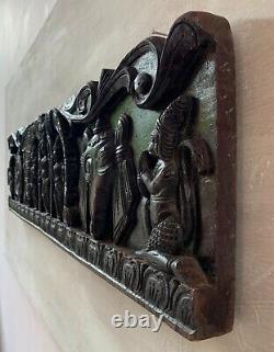 Lord Tirupati wooden panel wall hanging god Hanuman statue polish plaque decor