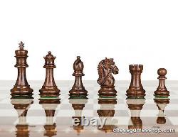 Luxury handmade chess set-wooden chessmen WALNUT mosaic chess board-EXTRA QUEENS