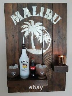 Malibu Sign. Hand Crafted Wooden Drinks Bar 600mm X 900mm