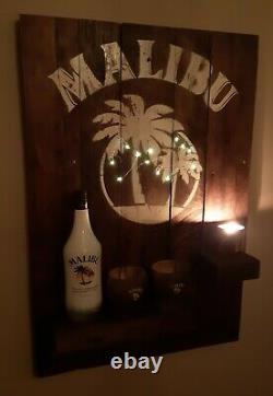 Malibu Sign. Hand Crafted Wooden Drinks Bar 600mm X 900mm