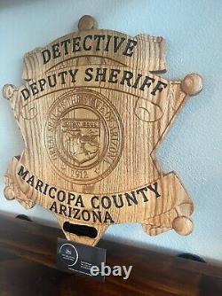 Maricopa County Sheriff's Badge Oak Plaque 15x15-Personalized Rank And Number