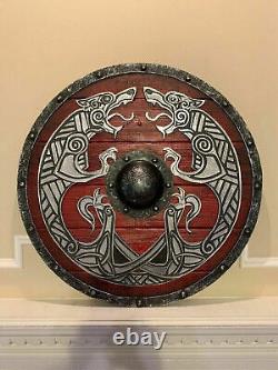 Medieval Shield Viking Shield 24 Wooden Shield Heavy Metal Fitted Handmade Gift