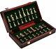 Metal Chess Set with Folding Wooden Chess Board and Classic Handmade