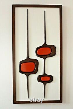 Mid Century Modern inspired wood wall sculpture, Witco style wall art wooden