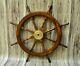 Nautical 36 Wooden Ship Steering Wheel Pirate Decor Wood Brass Wall Boat Style