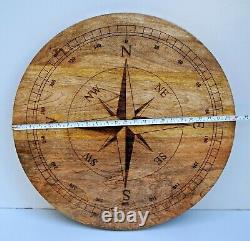Nautical compass style design wooden board wall art beach house decorative item