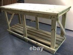 New Hand Made 4ft Up To 7ft Heavy Duty Wooden Work Bench
