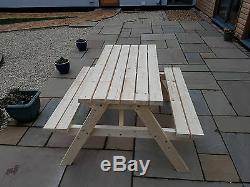 New Hand Made wooden 4ft Pub Garden table Picnic Bench Seat Bargain
