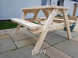 New Hand Made wooden 4ft Pub Garden table Picnic Bench Seat Bargain