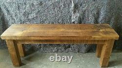 New Solid Wood Rustic Chunky Plank Wooden Bench Made To Measure