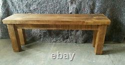 New Solid Wood Rustic Chunky Plank Wooden Bench Made To Measure