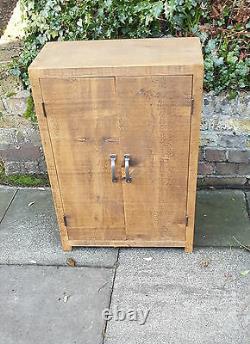 New Solid Wood Rustic Chunky Plank Wooden Free-standing Bathroom Cupboard