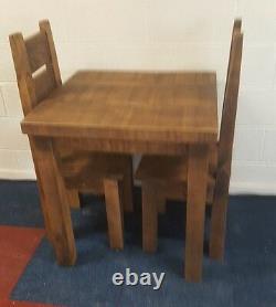 New Solid Wood Rustic Chunky Plank Wooden Kitchen Dining Table Made To Measure