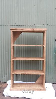 New Solid Wood Rustic Chunky Wooden Bookcase Backless Made To Measure
