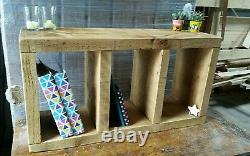 New Solid Wood Rustic Plank 3 Hole Cube Unit Wooden Basket Unit Made To Measure