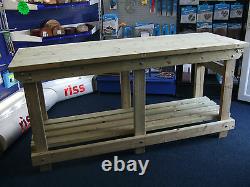 New hand made 4FT UPTO 10FT solid heavy duty, wooden work bench table with vice