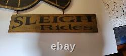 Old Fashion Sleigh Rides, Chirstmas farm cabin Rustic Primitive wood Sign USA
