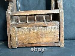 Old Vintage Hand Made Wooden Bathroom Wall Hanging Dressing Mirror Frame