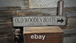 Old Wooden Boats For Sale Sign Rustic Hand Made Vintage Wooden Sign