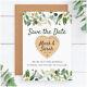 PERSONALISED Eucalyptus Wedding Save The Date Wooden Heart Magnets Boho Vintage