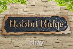 Personalised Carved Wooden House Sign, Oak Address Name Plaque Outdoor Name