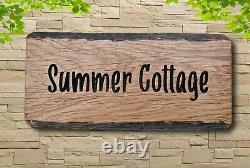 Personalised Oak Carved Wooden Home House Name Sign Cabin Plaque Outdoor