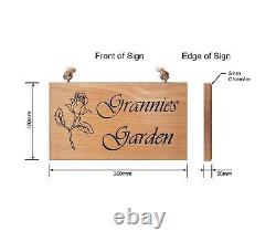 Personalised Oak House Number Name Sign Carved Wooden Plaque 300x170x20mm