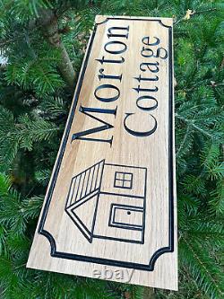 Personalised Oak House Sign, Carved, Custom Wooden Signs, Engraved Wooden Signs