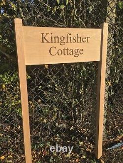 Personalised Oak house sign, Carved, Custom engraved outdoor wooden name plaque