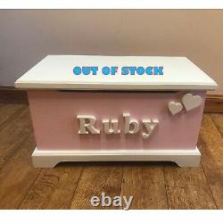 Personalised Painted Toy Box Chest Handmade Wooden children
