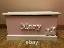 Personalised Painted Toy Box Chest Handmade Wooden children