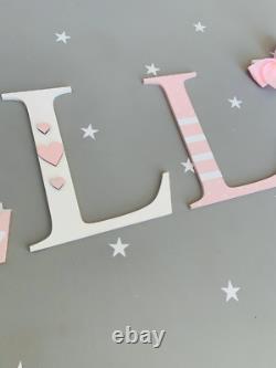 Personalised Wooden Name Plaques Words/Letters Wall/Door Art/craft/Sign