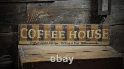 Personalized Coffee House with Arrow Sign -Rustic Hand Made Wooden Sign