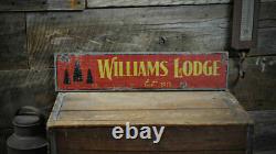 Personalized Lodge or Cabin Established Rustic Hand Made Vintage Wood Sign