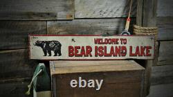 Personalized Welcome To Wood Sign Bear Rustic Hand Made Vintage Wood Sign