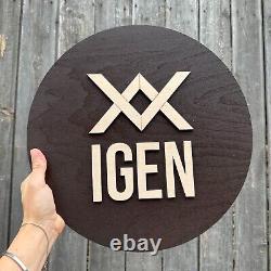 Personalized Wooden Logo Sign, Wooden Round Sign, Custom Wood Office Sign