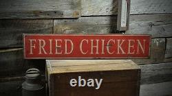 Primitive Fried Chicken Sign Rustic Hand Made Vintage Wooden Sign