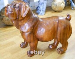 Quality Hand Made Carved Wooden Figure DOG 45 x 65 cm Brown Colour Home Decor