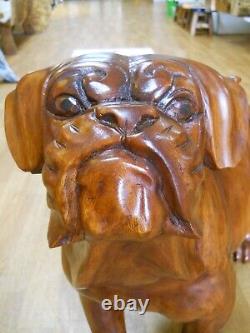 Quality Hand Made Carved Wooden Figure DOG 45 x 65 cm Brown Colour Home Decor
