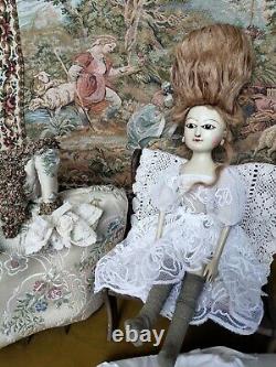 Queen Anne doll, antique-styled wooden doll by D. Vista directly from the artist
