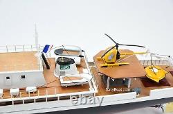 RV Calypso Research Vessel Handmade Wooden Ship Model 48 Scale 135 RC Ready