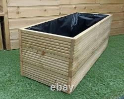 Raised Garden Pond Handmade Wooden Water Feature 100x40x39h cm Ready To Use