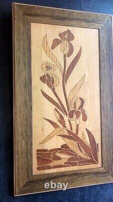 Rare Vintage Home Decor frame Wall art gallery Wooden Floral 50X30 CM HAND MADE